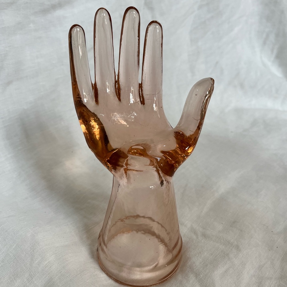 Vintage Glass Hand Ring Holder